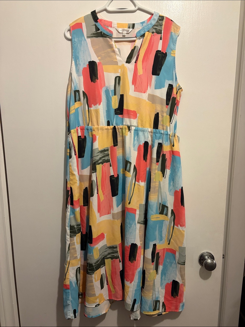 Ladies Large “Northern Reflections” Sleeveless Dress w/ Tie Waist